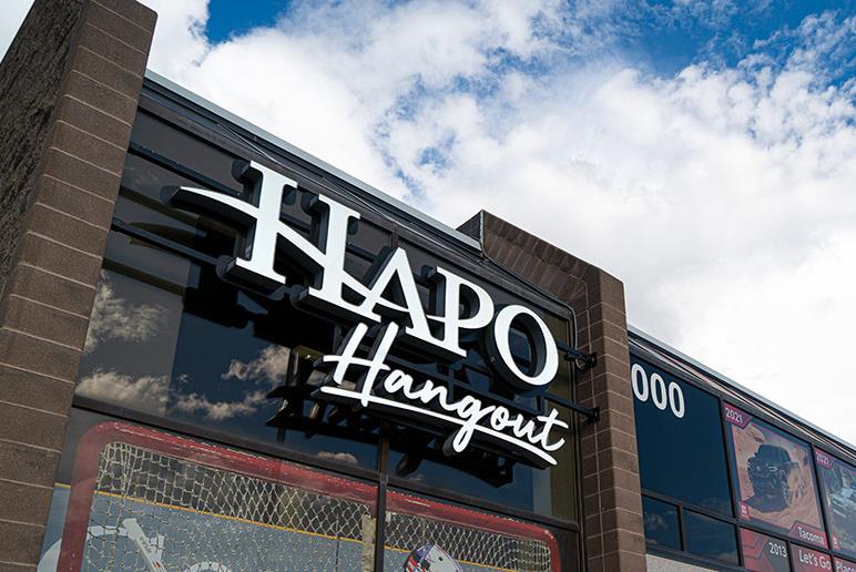 HAPO Hangout sign at the Toyota Center